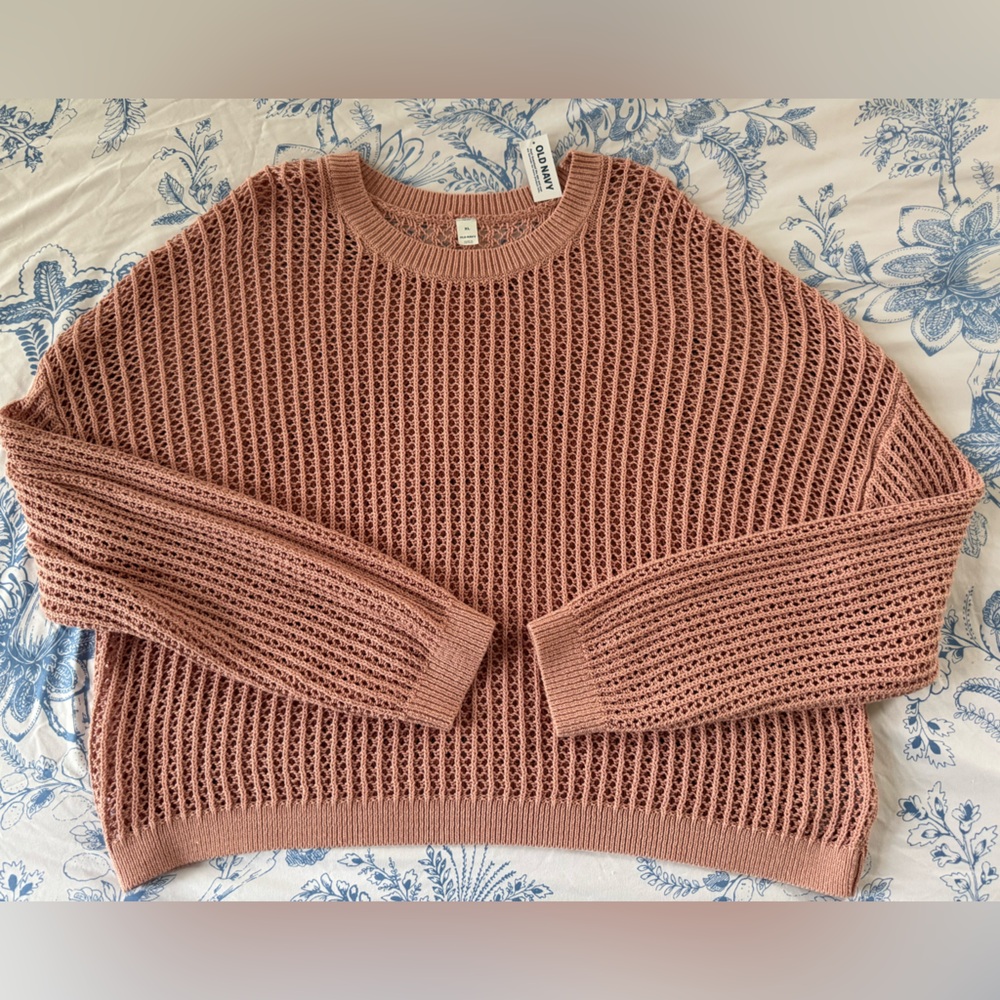 NWT- Old Navy summer beach Women's Knit Sweater Pink swim cover up